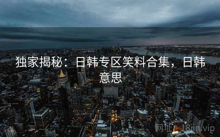 独家揭秘：日韩专区笑料合集，日韩意思